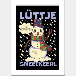 Lüttje Sneeikeerl Little Snowman Posters and Art